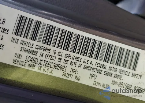 2014 Dodge Durango R/T z USA, uszkodzony, nr VIN 1C4SDJCT6EC305081